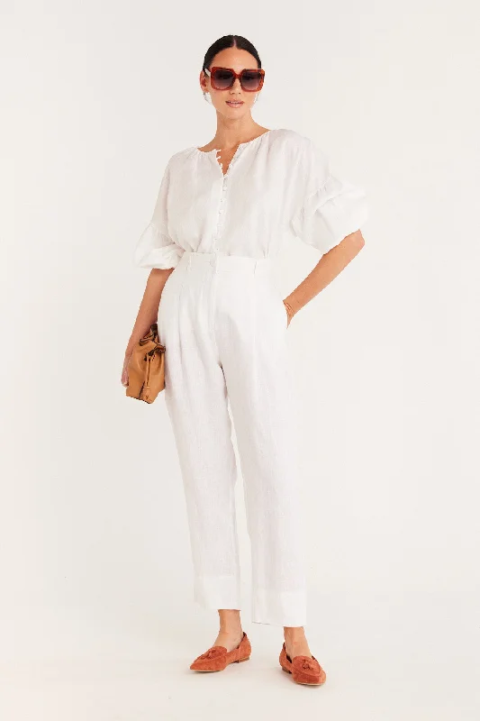 Pure Linen Pant - White